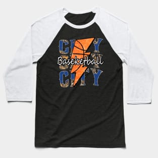 Graphic Basketball City Proud Name Vintage Baseball T-Shirt